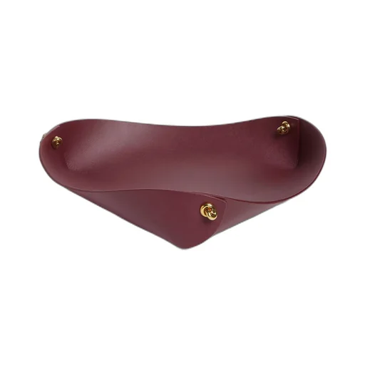 Large Leather Tray With Metal Knots