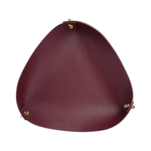 Large Leather Tray With Metal Knots