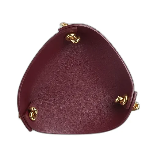 Small Leather Tray With Metal Knots