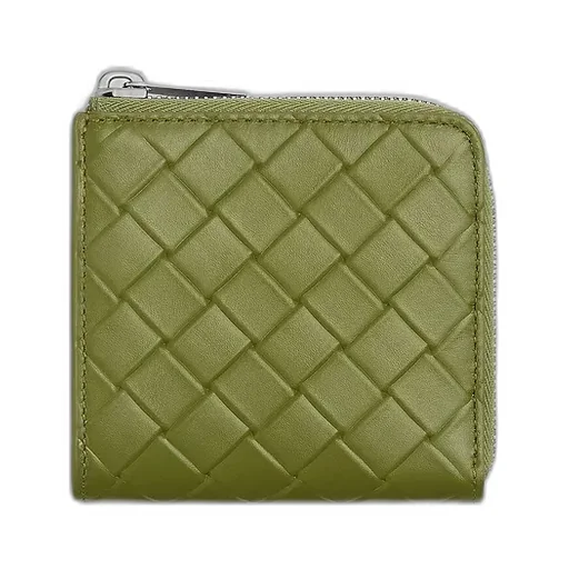 Intrecciato Stamp Square Zip Around Wallet