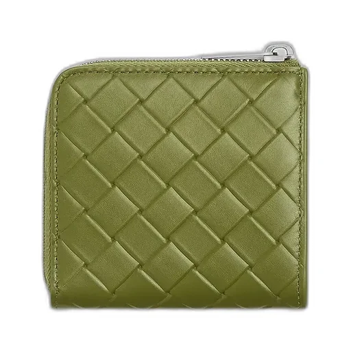Intrecciato Stamp Square Zip Around Wallet
