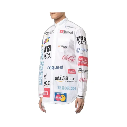 404 error button-up shirt