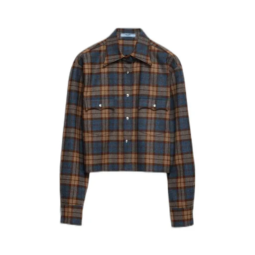 Checked Wool Twill Shirt