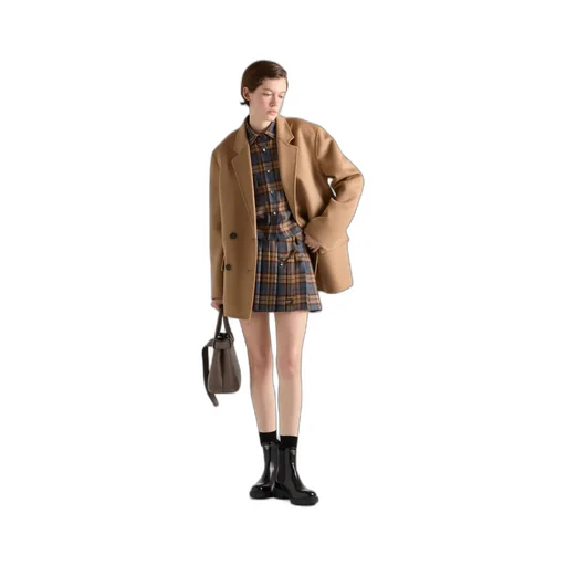 Checked Wool Twill Shirt