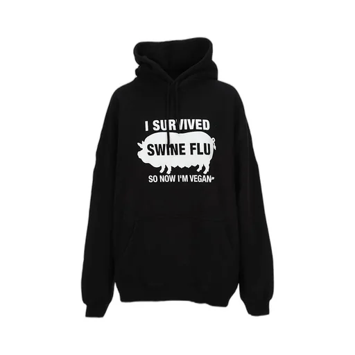 "I survived swine flu" Vegan Hoodie
