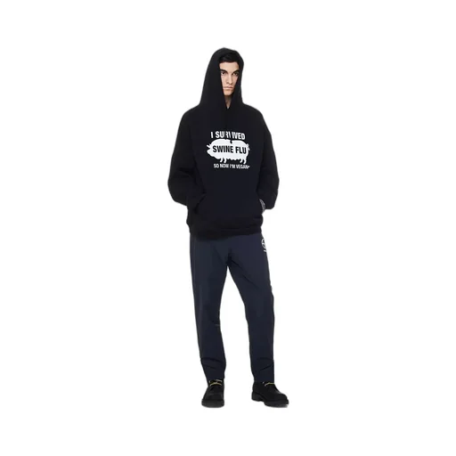 "I survived swine flu" Vegan Hoodie