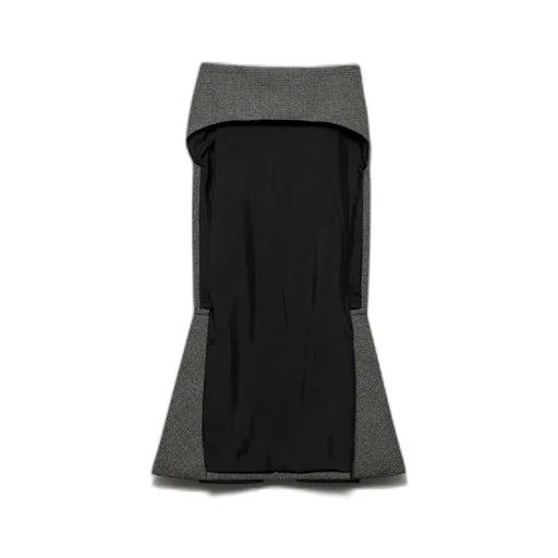 Deconstructed Prince Of Wales Checked Mouliné Wool Midi-Skirt
