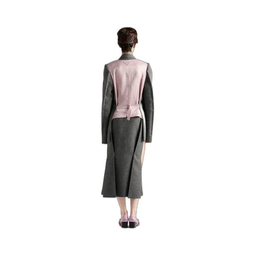 Deconstructed Prince Of Wales Checked Mouliné Wool Midi-Skirt