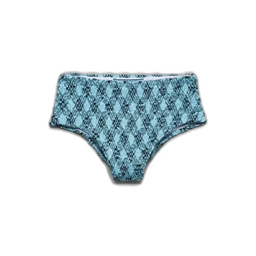 Checked Print Jersey Bikini Bottom