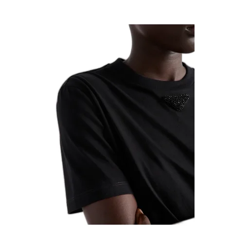 Jersey T-Shirt With Embroidered Triangle