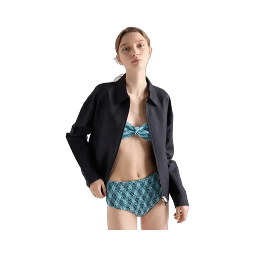 Checked Print Jersey Bikini Bottom