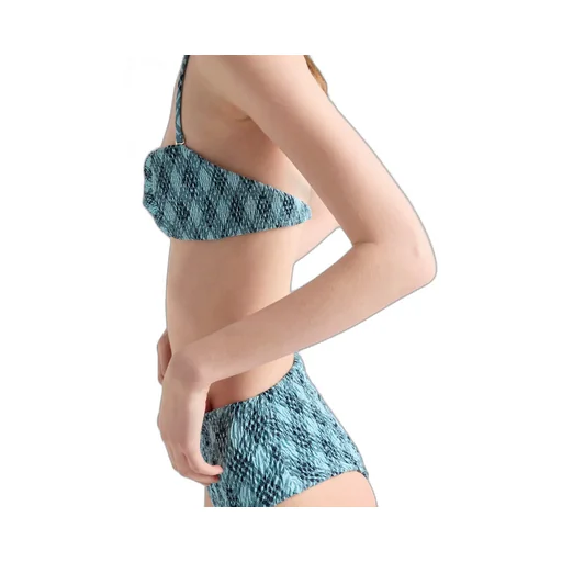 Checked Print Jersey Bikini Bottom