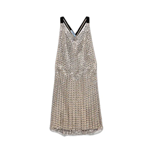 Rhinestone Net Embroidered Mini-Dress