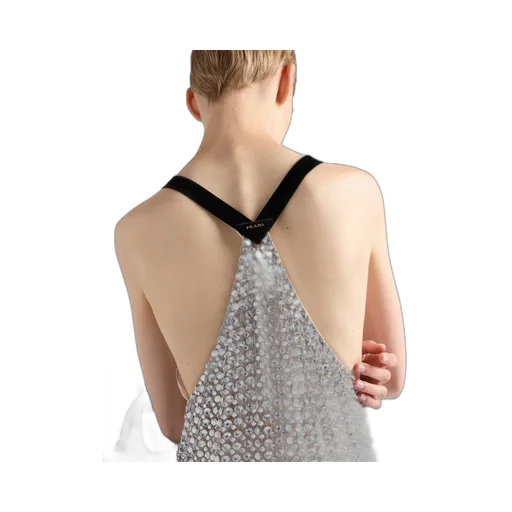 Rhinestone Net Embroidered Mini-Dress
