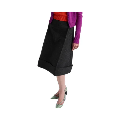Vintage-Look Rush Stitch Midi-Skirt