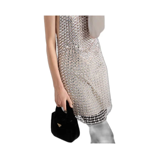 Rhinestone Net Embroidered Mini-Dress