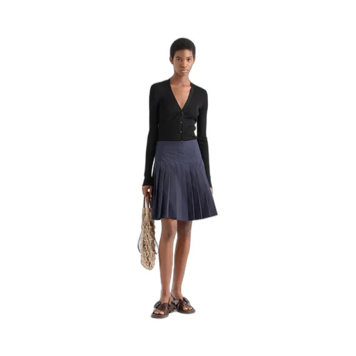 Pleated Poplin Skirt