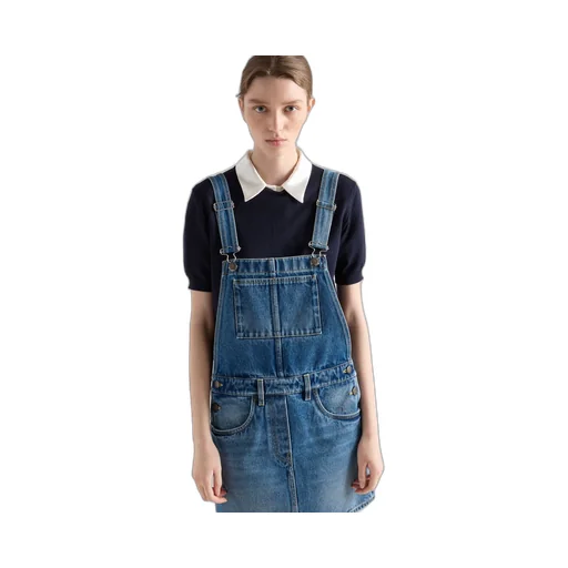 Denim Bib Overall Mini-Dress