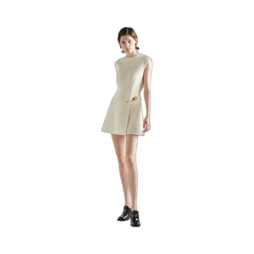 Washed Twill Minidress With Safety Pin