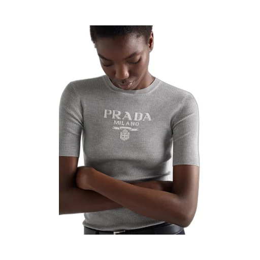 Silk Crew-Neck Sweater With Logo