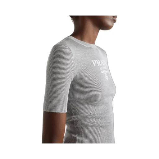 Silk Crew-Neck Sweater With Logo