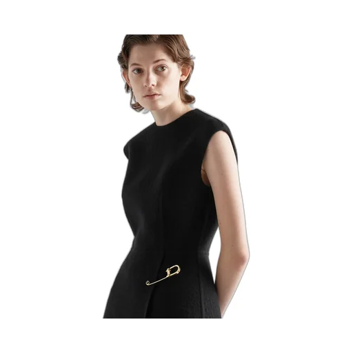 Washed Twill Minidress With Safety Pin