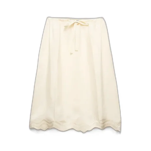 Embroidered Silk Habutai Skirt