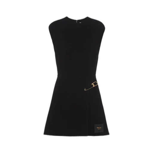 Washed Twill Minidress With Safety Pin