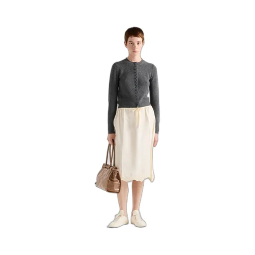 Embroidered Silk Habutai Skirt