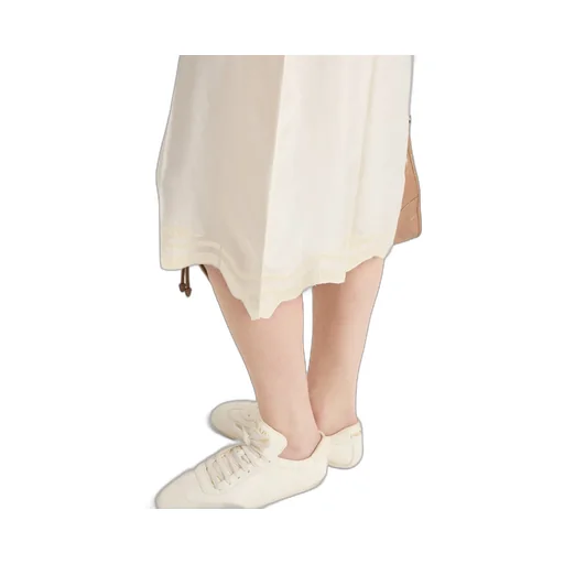 Embroidered Silk Habutai Skirt