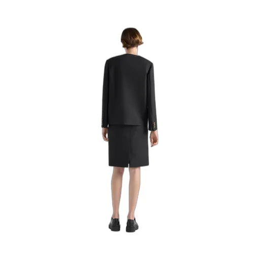 Single-Breasted Tricotine Jacket