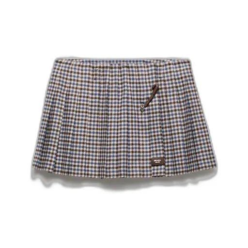 Checked Wool Miniskirt