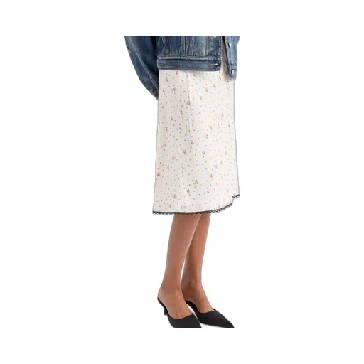 Floral Print Pongé Skirt