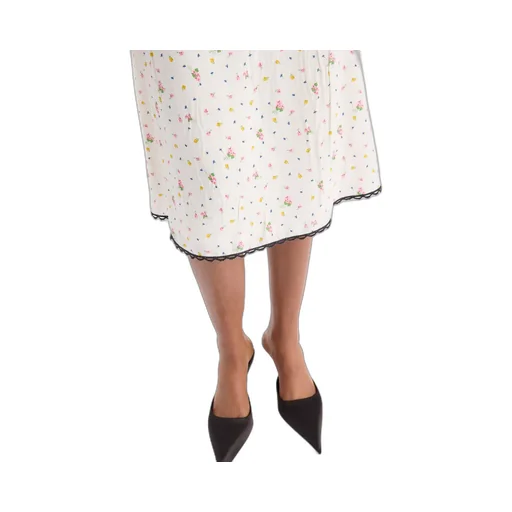 Floral Print Pongé Skirt