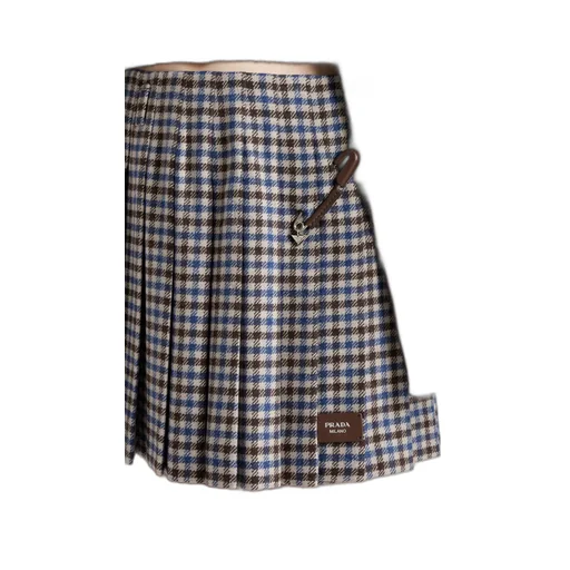 Checked Wool Miniskirt