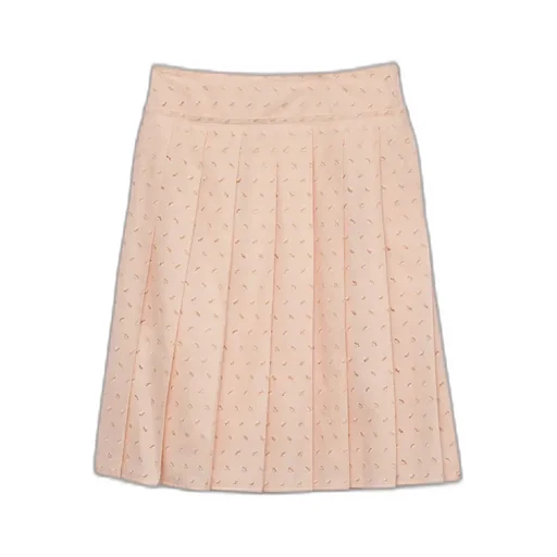 Pleated Eyelet Lace Skirt
