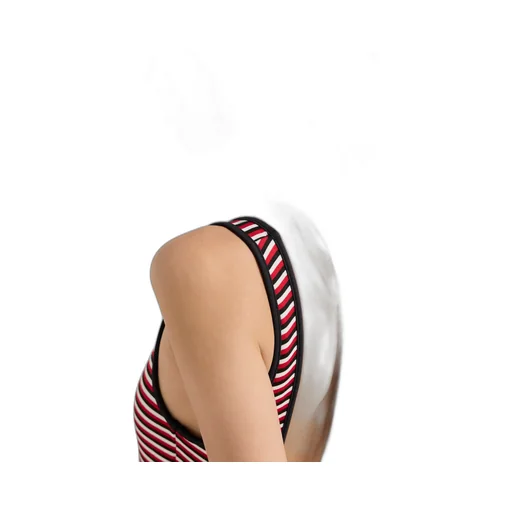 Striped Interlock Jersey One-Piece Swimsuit