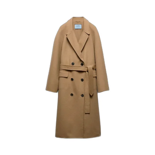 Double-Breasted Cashgora Coat