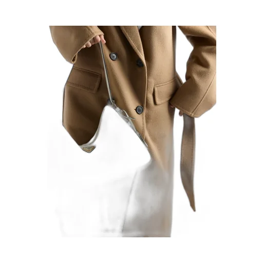 Double-Breasted Cashgora Coat