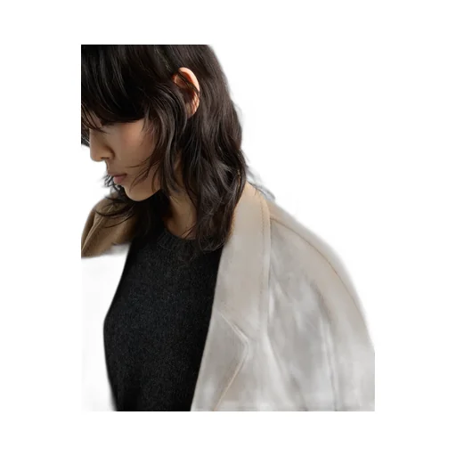 Double-Breasted Cashgora Coat