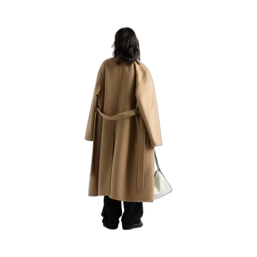 Double-Breasted Cashgora Coat