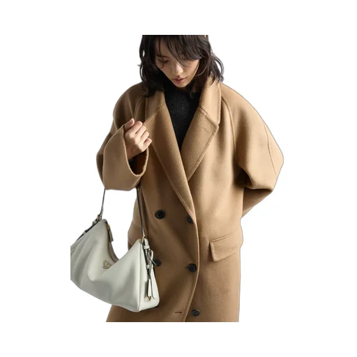 Double-Breasted Cashgora Coat