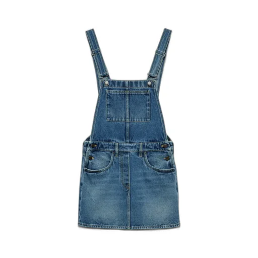 Denim Bib Overall Mini-Dress
