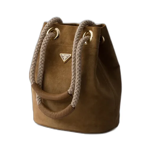 Small Prada Mariner Suede Bucket Bag