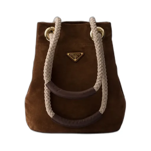 Small Prada Mariner Suede Bucket Bag