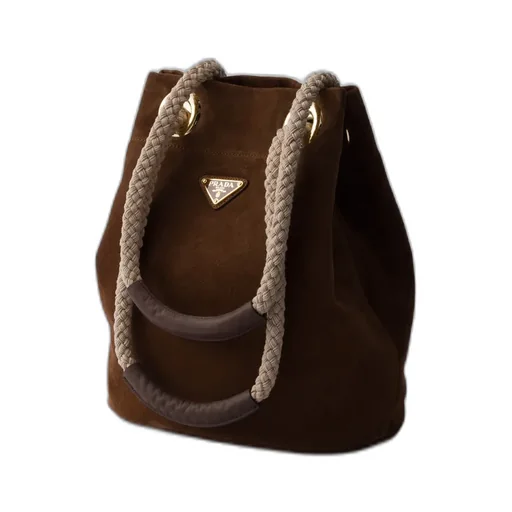 Small Prada Mariner Suede Bucket Bag