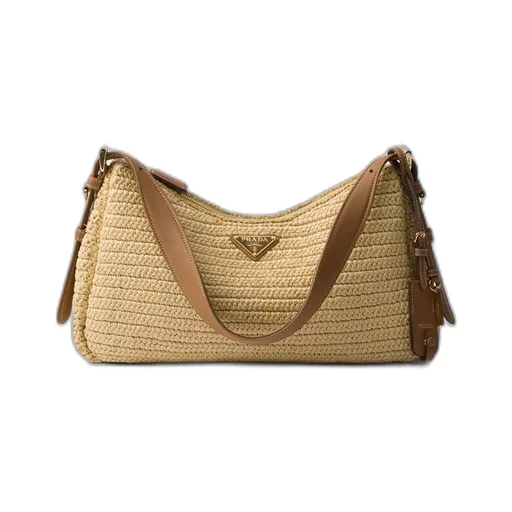 Prada AimÉE Large Crochet And Leather Bag