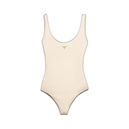 Jersey One-Piece Swimsuit With Rhinestones