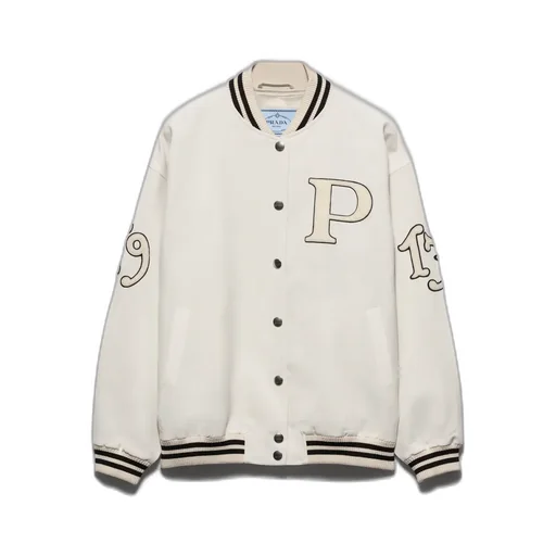 Kid Mohair Bomber Jacket With Patches