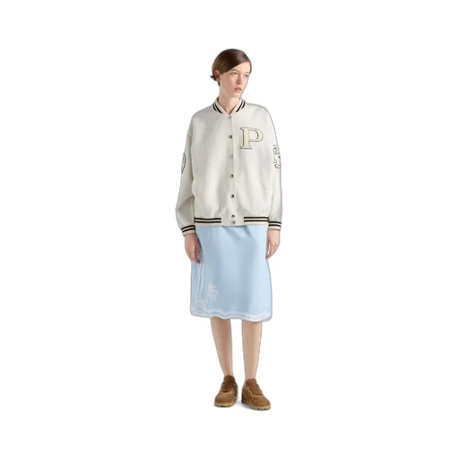 Kid Mohair Bomber Jacket With Patches